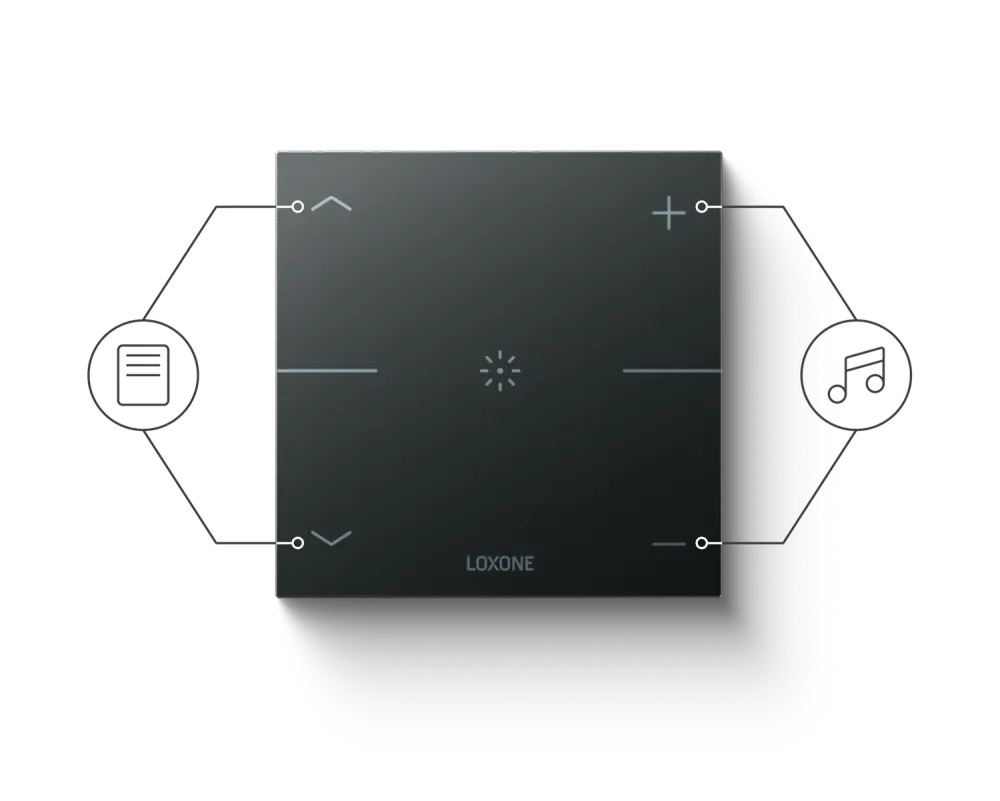 Loxone Touch Pure mit den Tasten des Loxone Tastenstandards